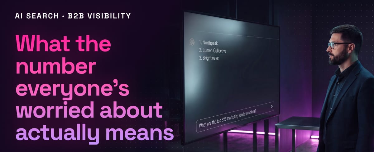 A B2B Brand marketing expert reviews data on a screen
